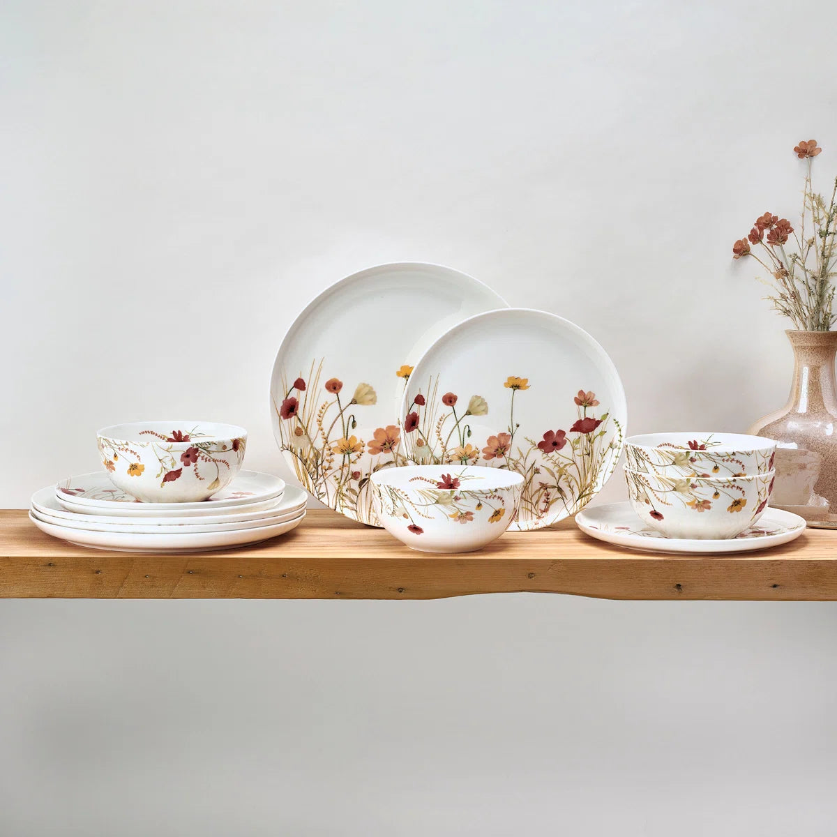 Meadow Serenade Dinnerware Set, 12 Piece, Service For 4