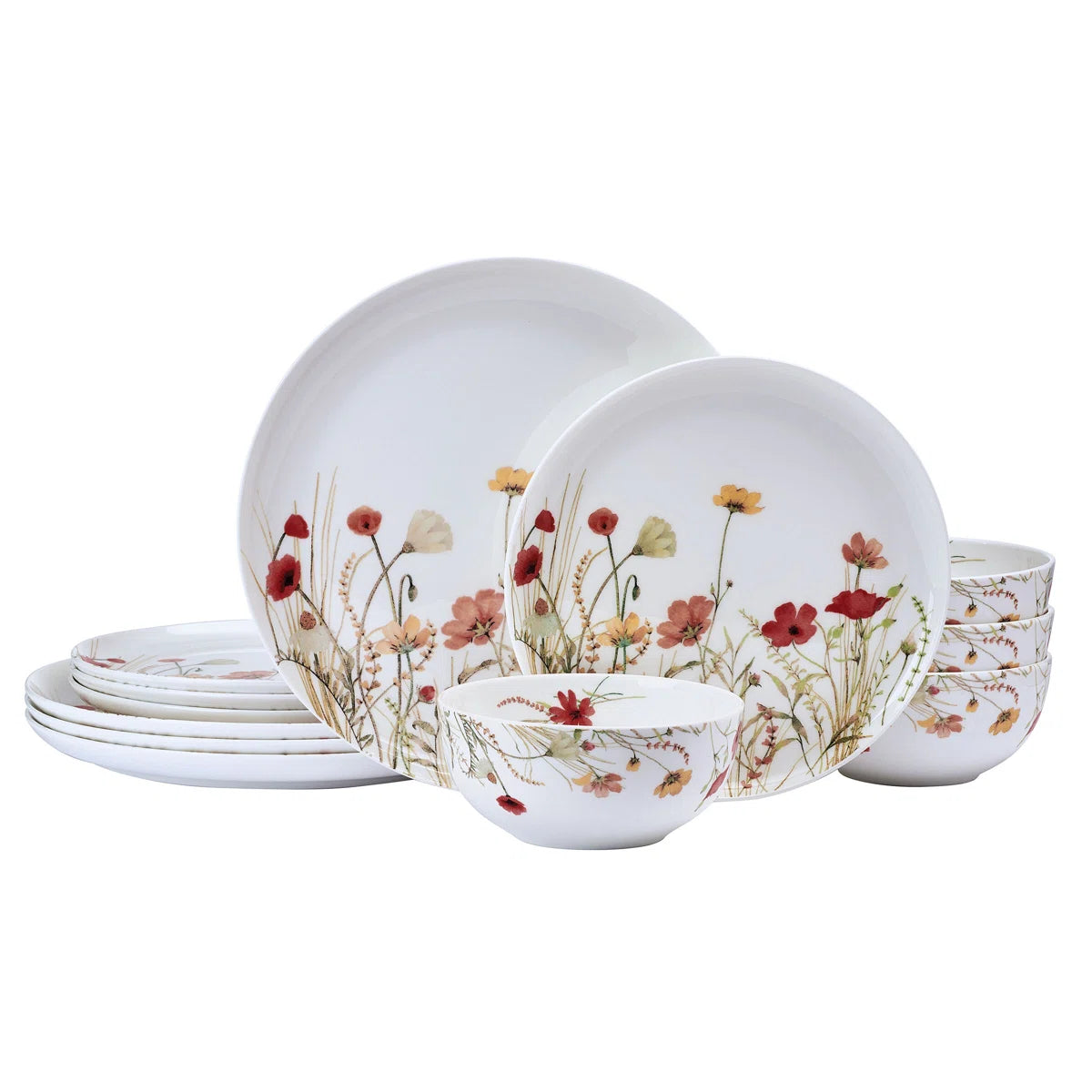 Meadow Serenade Dinnerware Set, 12 Piece, Service For 4